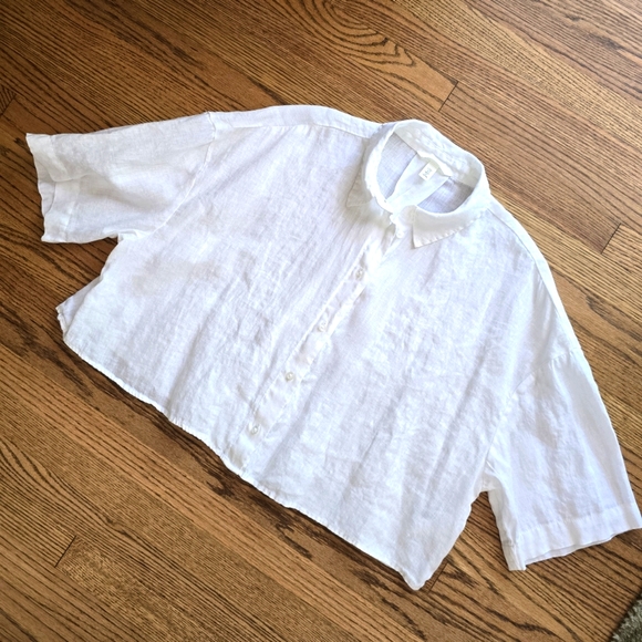 White Linen Blouse - Picture 4 of 5